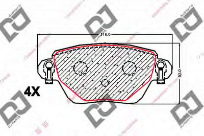 DJ PARTS bp1701 -  Комплект тормозных колодок, дисковый тормоз